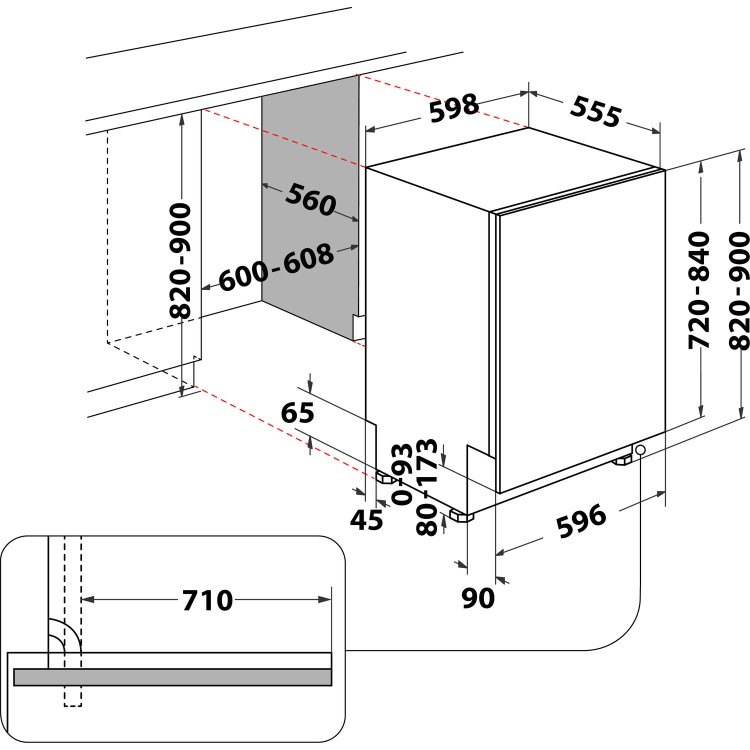 Refurbished Whirlpool 6th Sense W7IHF60TUSUK 15 Place Fully Integrated Dishwasher