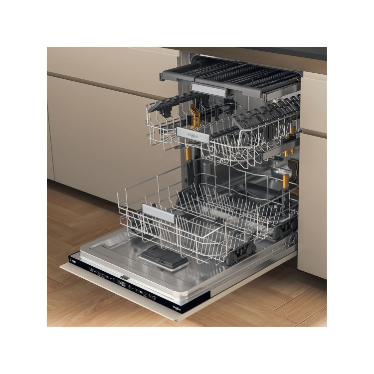 Whirlpool 6th Sense Integrated Dishwasher - C-Rated, Black control panel