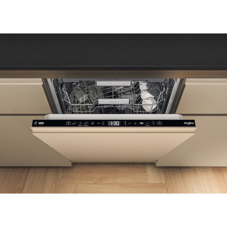 Whirlpool 6th Sense Integrated Dishwasher - C-Rated, Black control panel