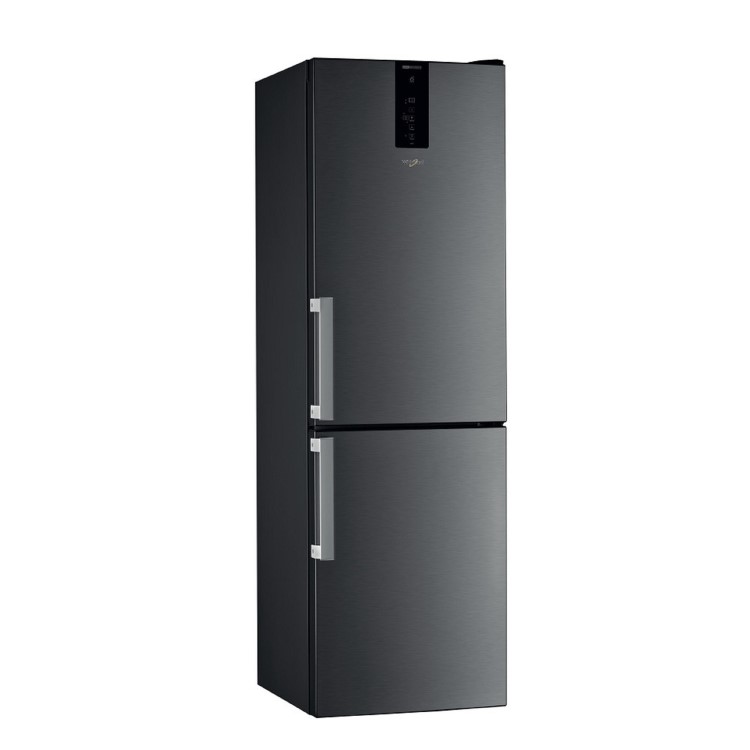 Refurbished Whirlpool W9821DKSH2 Freestanding 318 Litre 70/30 Frost Free Fridge Freezer Black