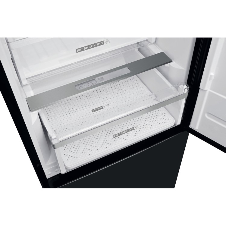 Refurbished Whirlpool W9821DKSH2 Freestanding 318 Litre 70/30 Frost Free Fridge Freezer Black