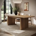 WAE002 Large Rustic Oak Extendable Dining Table - Seats 6 - 8 - Wave