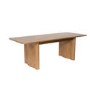 Large Rectangular Rustic Oak Extendable Dining Table Set with 6 Beige Upholstered Chairs - Seats 6 - Wave