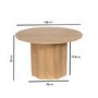 Round Limewash Oak Dining Table Set with 4 Cream Upholstered Chairs - Seats 4 - Wave