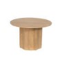 Round Limewash Oak Dining Table Set with 4 Cream Upholstered Chairs - Seats 4 - Wave