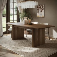 Large Walnut Extendable Dining Table - Seats 6 - 8 - Wave