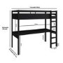 High Sleeper Loft Bed with Desk in Black - Wyatt