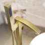 GRADE A1 - Brushed Brass Freestanding Bath Shower Mixer Tap - Wave