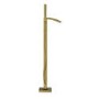 GRADE A1 - Brushed Brass Freestanding Bath Shower Mixer Tap - Wave