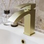 GRADE A1 - Brushed Brass Mono Basin Mixer Tap - Wave