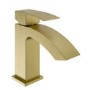 GRADE A1 - Brushed Brass Mono Basin Mixer Tap - Wave