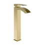 GRADE A1 - Brushed Brass Tall Mono Basin Mixer Tap - Wave