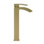 GRADE A1 - Brushed Brass Tall Mono Basin Mixer Tap - Wave