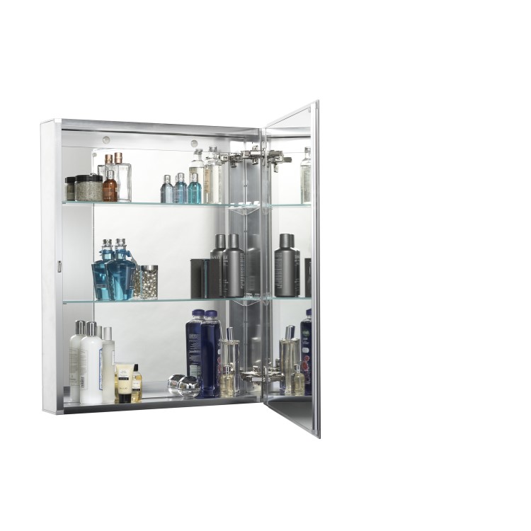 GRADE A1 - Croydex Haven Aluminium Single Door Mirror Cabinet
