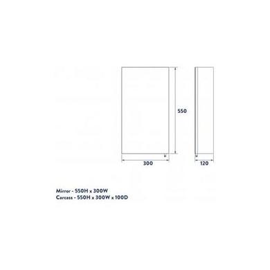 GRADE A1 - Steel Mirrored Wall Bathroom Cabinet 300 x 550mm - Croydex