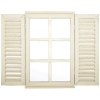 Cream Garden Mirror with Shutters - Fallen Fruits 