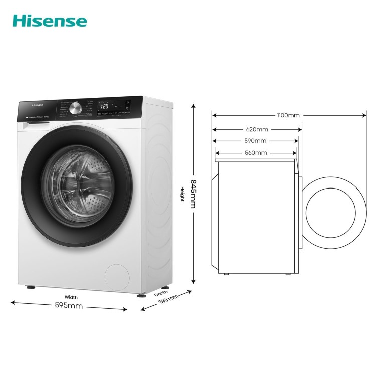 Hisense 3s Series 10kg Wash 6kg Dry 1400rpm Washer Dryer - White