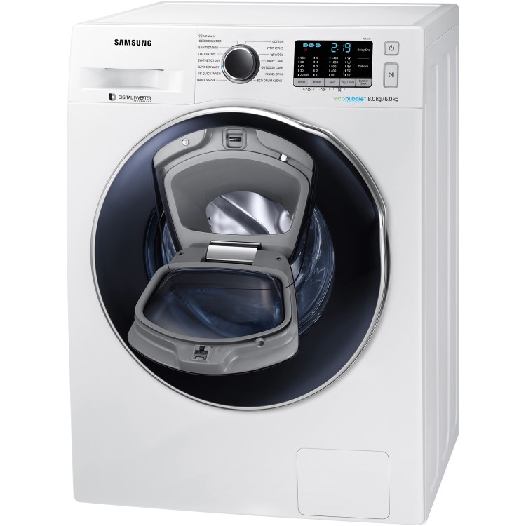 Refurbished Samsung WD80K5B10OW Freestanding 8/6KG 1400 Spin Washer Dryer White