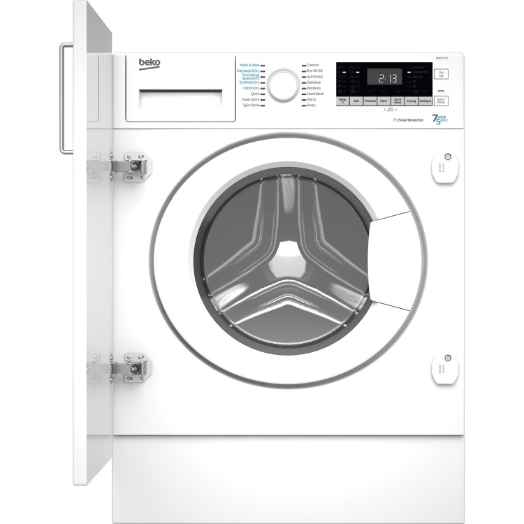 Refurbished Beko WDIK752151 Integrated 7/5KG 1200 Spin Washer Dryer White
