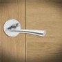 Internal Silver Polished Chrome Bathroom Lever Door Handle with Lock, Latch and Hinges Pack - 65mm Latch - Weser - XL Joinery