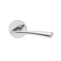 Internal Silver Polished Chrome Lever Fire Door Handle with Latch and Hinges Pack - 65mm Latch - Weser - XL Joinery