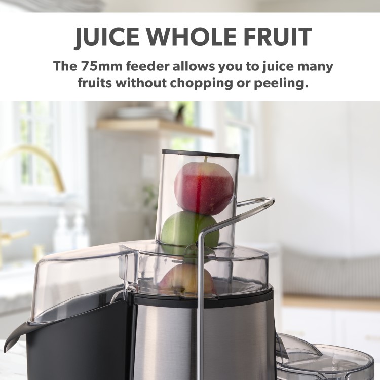 electriQ Whole Fruit Centrifugal 990W Power Juicer - Stainless Steel