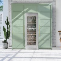 Refurbished Caple Classic WF1552 Freestanding 111 Bottle Triple Zone Wine Cabinet Stainless Steel Door