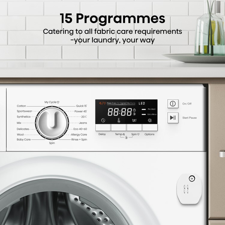 Hisense 3 Series 7kg 1400rpm Integrated Washing Machine - White