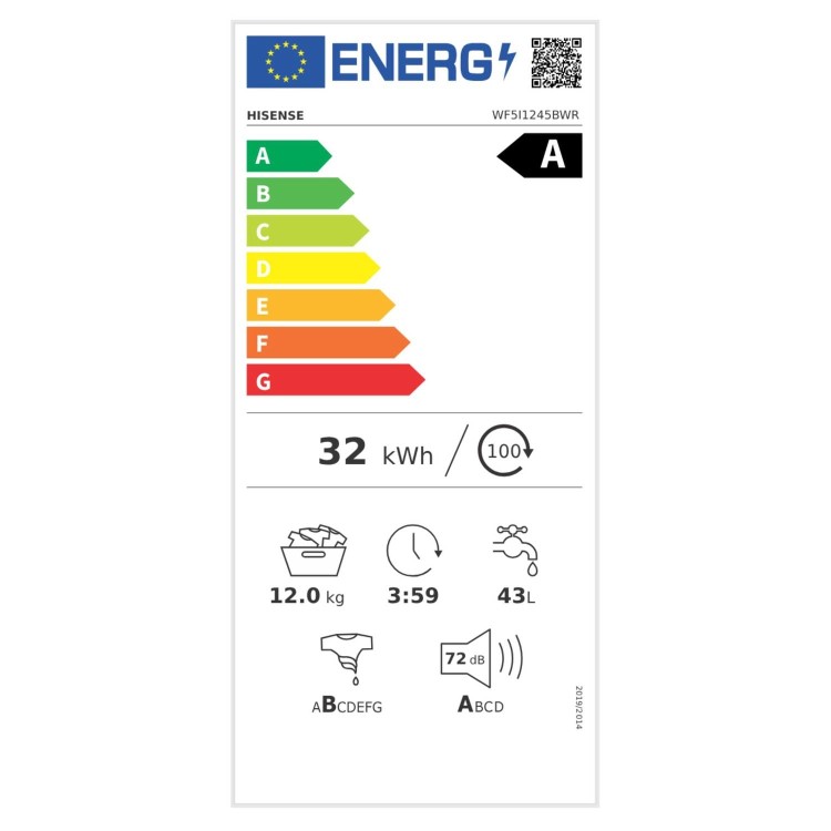 Hisense KitchenFit 5i Series 12kg 1400rpm Washing Machine - White