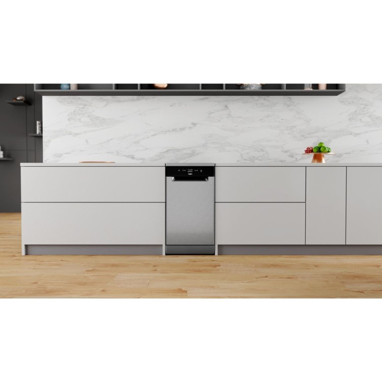 Whirlpool Freestanding Slimline Dishwasher - Intensive Programme - Stainless Steel