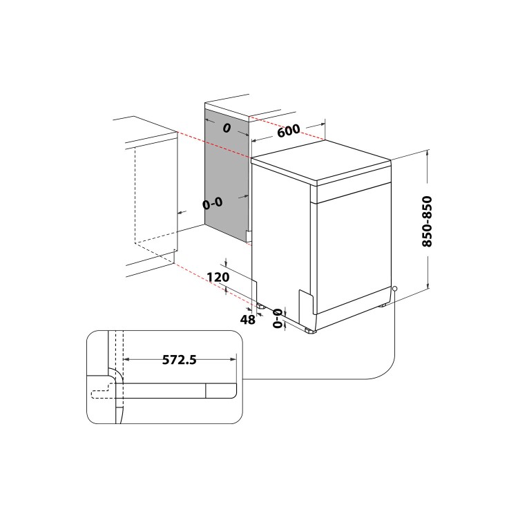 Refurbished Whirlpool WFC3C33PFUK 14 Place Freestanding Dishwasher White