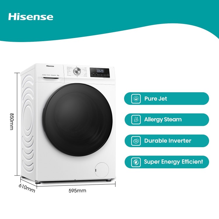 Hisense 3 Series 10kg 1400rpm Washing Machine - White