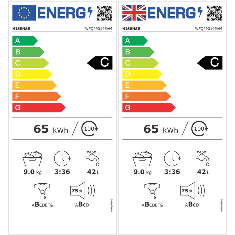 Hisense 1 Series 9kg 1400rpm Washing Machine - White