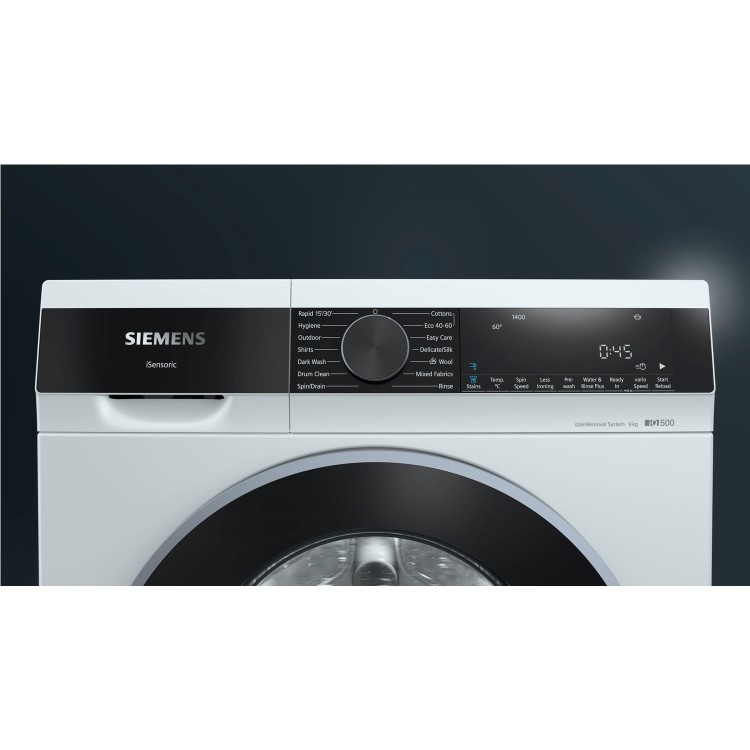 Siemens iQ500 9kg 1400rpm Washing Machine - White