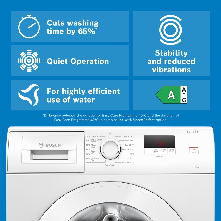 Bosch Series 2 8kg 1400rpm Washing Machine - White
