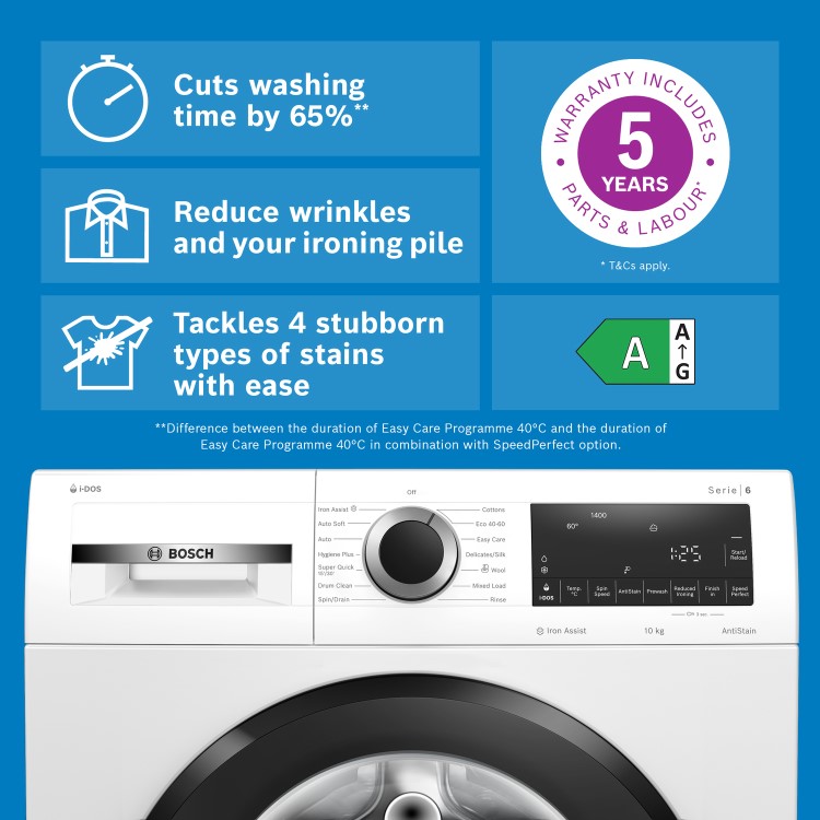 Bosch Series 6 10kg 1400rpm Washing Machine - White