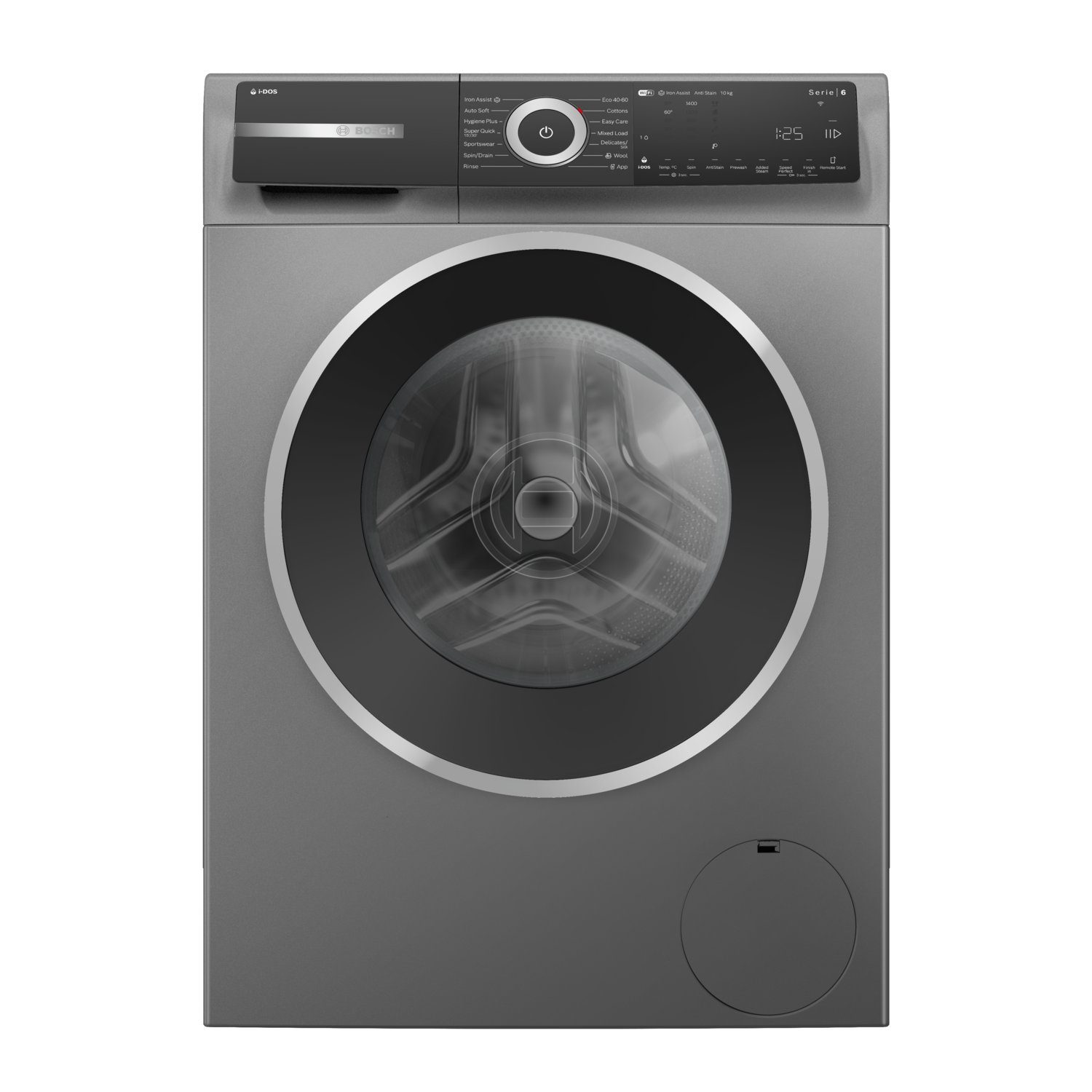 Bosch WGH254ARGB Series 6 10kg Washing Machine, 1400rpm - Smart Wi-Fi A-Rated Graphite Grey