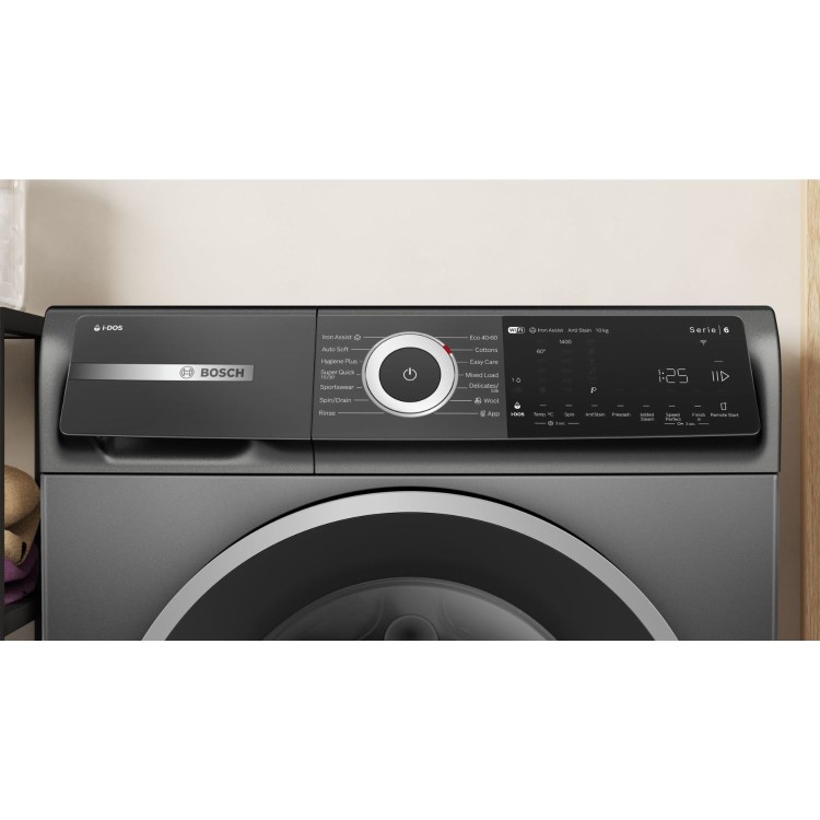 Bosch Series 6 10kg 1400rpm Washing Machine - Graphite - Wi-Fi Connected A-Rated i-DOS