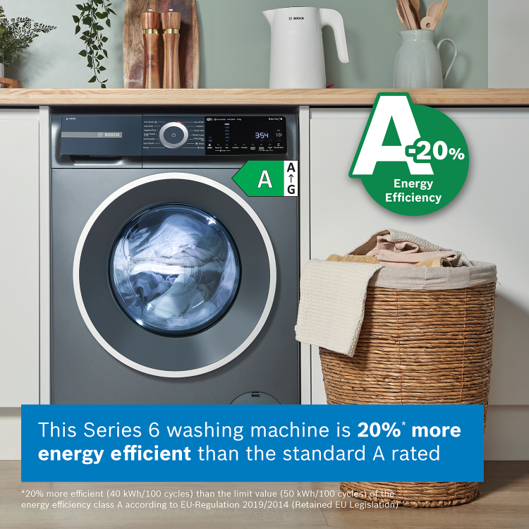 Bosch Series 6 10kg 1400rpm Washing Machine - Graphite - Wi-Fi Connected A-Rated i-DOS