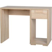 Small Oak Effect Office Desk with Storage - Cambourne - Seconique