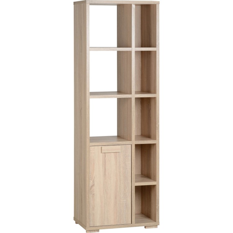 Oak Shelving Unit with Open and Closed Storage - Seconique Cambourne