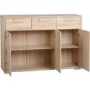 Seconique Cambourne Sonama Oak Sideboard with 3 Doors & 3 Drawers
