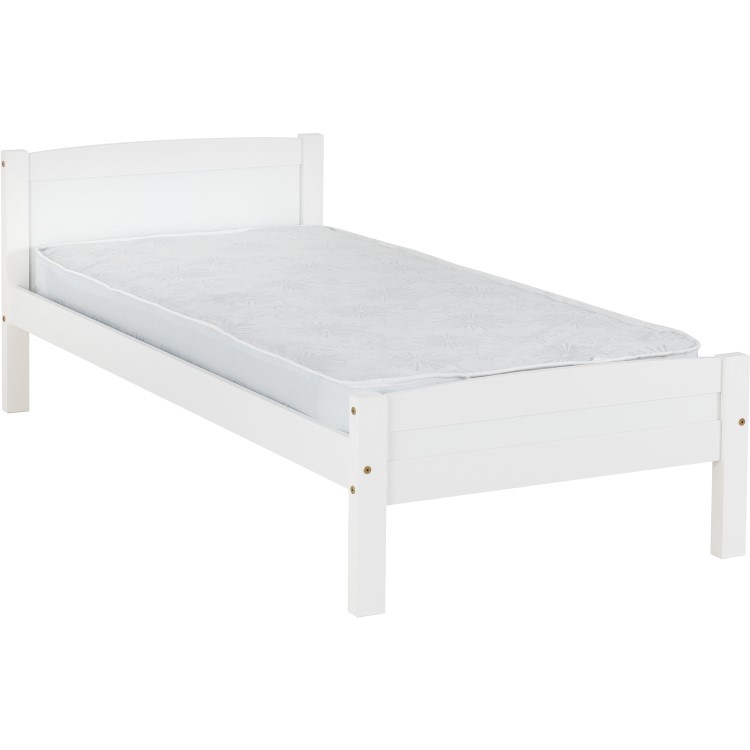 White Painted Single Bed Frame - Amber - Seconique