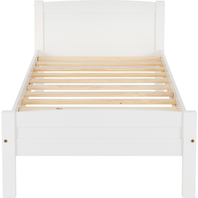 White Painted Single Bed Frame - Amber - Seconique