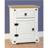 Seconique Corona White Bedside Cabinet with 1 Drawer and Door