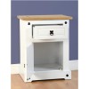 Seconique Corona White Bedside Cabinet with 1 Drawer and Door