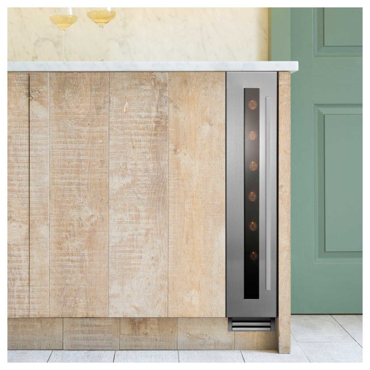 Caple Classic 8 Bottle Single Zone Built-in Under Counter Wine Cabinet - Stainless Steel
