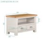 Willow Farmhouse TV Unit Stand with Storage Drawers - Cream & Light Oak