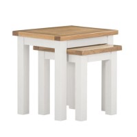 Willow Cream Nest of Tables with Two Tone Oak Top - 2