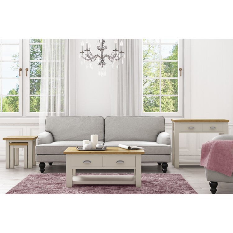 Willow Cream Nest of Tables with Two Tone Oak Top - 2